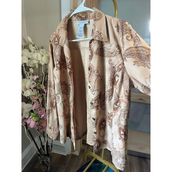 Sag & Harbor Fall Woman Long Sleeve Shirt, Long Sleeve Button Up Top Large - Picture 10 of 10